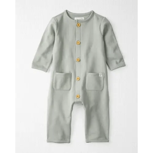 Baby Fleece Jumpsuit Organic Cotton In Glacier Grey - Carter's NB