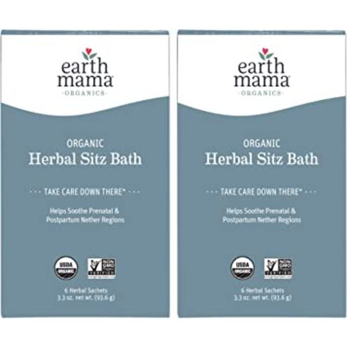 Organic Herbal Sitz Bath by Earth Mama | Soothing Perineal Soak for Pregnancy and Postpartum Care, 6-Count