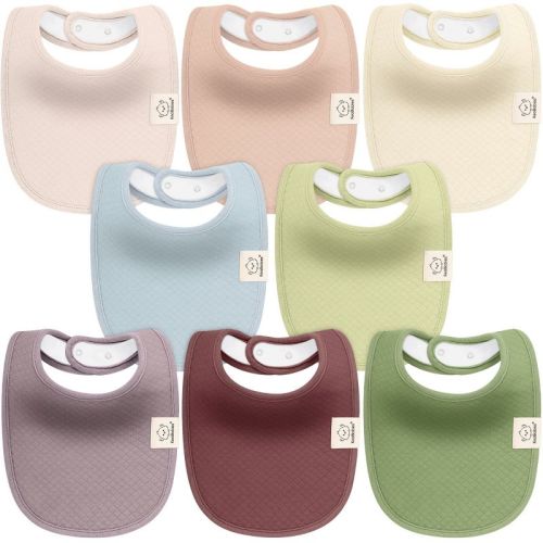 Keababies 8pk Organic Quin Baby Bibs For Drooling And Teething, Cotton Drool Bibs, Newborn Baby Boys, Baby Girls Bibs (moor)