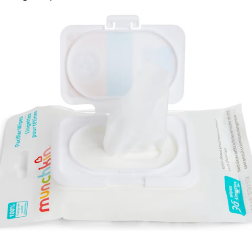 Munchkin Arm & Hammer Pacifier Wipes - Safely Cleans Breast Pump Parts and Feeding Essentials for Baby and Toddler, 1 Pack, 36 Wipes