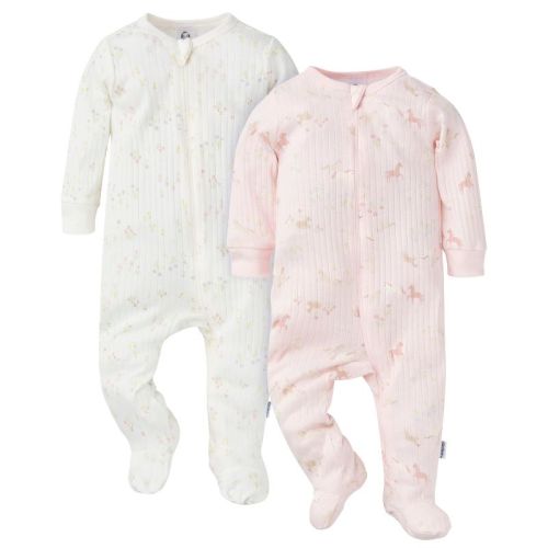 Gerber Baby Girls' 2-Pack Sleep 'N Plays, Ponies, Newborn
