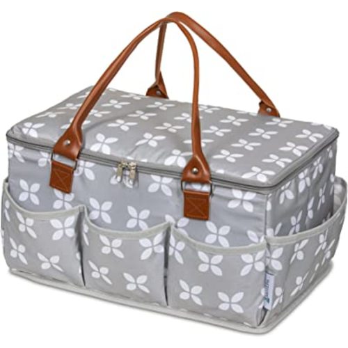Moteph Extra Large Diaper Caddy, Craft, Toy Organizer with Zip-Top Cover with Waterproof Wet/Dry Bag - Perfect for Baby Shower