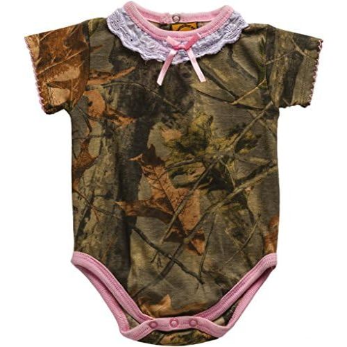 TrailCrest by Treel Newborn Baby Boy Girl Infant Undershirt- Short Sleeve Romper Bodysuit Camo Jumpsuit