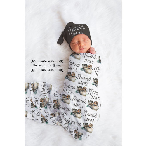 Personalized Duck Swaddle Blanket/ duck hunter baby blanket/ baby boy personalized gift/ hunting baby bedding/ hunting nursery decor