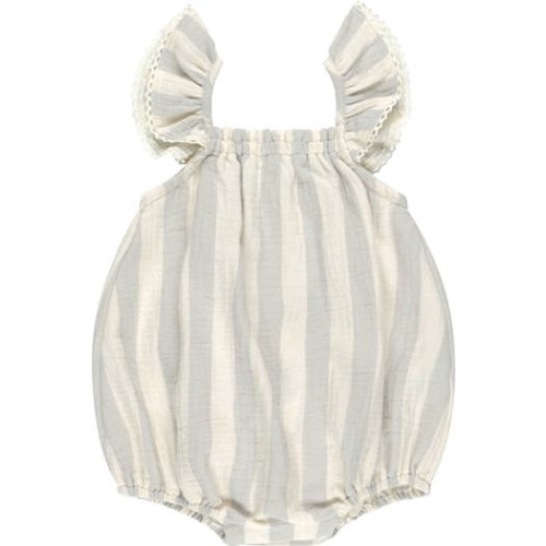 Bonnie Stripe Organic Cotton Romper, 3-6M