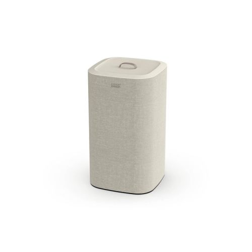 Joseph Joseph Tota 60L Laundry Separation Basket Ecru: Polypropylene, Steel Frame, 2 Compartments, 6 Handles, Solid Pattern
