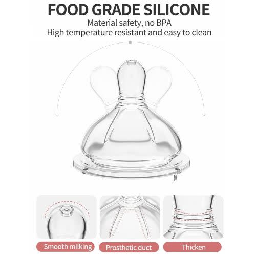 Glass Baby Bottles,Anti Colic Breastfeeding Bottle with Natural Response Nipple Size S,Wide Neck Slow Flow Baby Bottle for Baby,Newborn,Preemie 0-3 0-6 Month,BPA Free (Blue, 1 Pack, 4 Ounce)