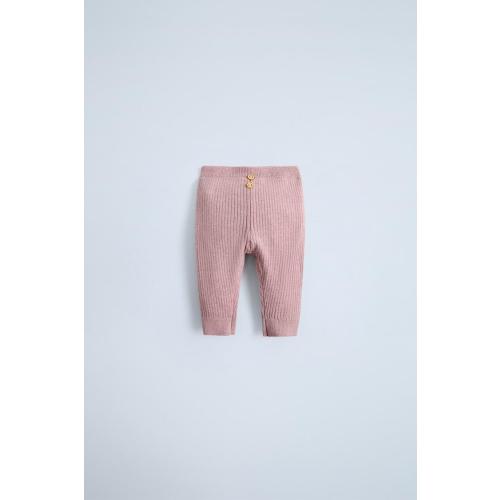 BUTTON RIBBED LEGGINGS - Pink | ZARA United States