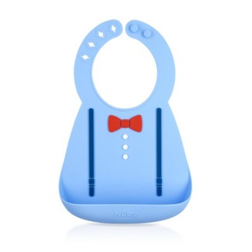 Nuby Bib 3D Silicone, Color: Suspenders