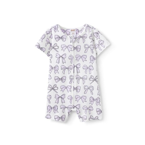 The Billie Short Sleeve Zip Romper, Newborn