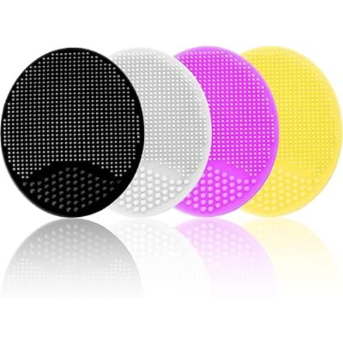 Silicone Facial Cleansing Brush, Soft Face Brush, Blackhead Acne Pore Pad - Face Exfoliator & Deep Cleaning 4 Pack