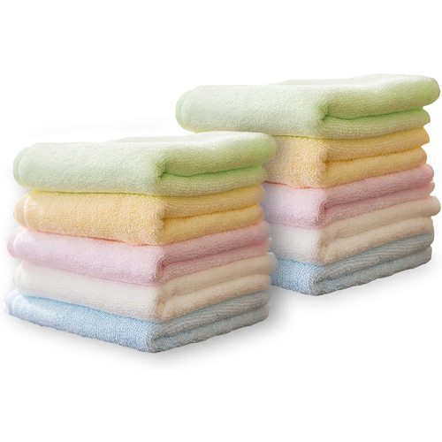 Fymlhomi Luxury Bamboo Washcloths Towel Set 10 Pack Baby Wash Cloth for Bathroom-Hotel-Spa-Kitchen Multi-Purpose Fingertip Towels and Face Cloths 10'' x 10''