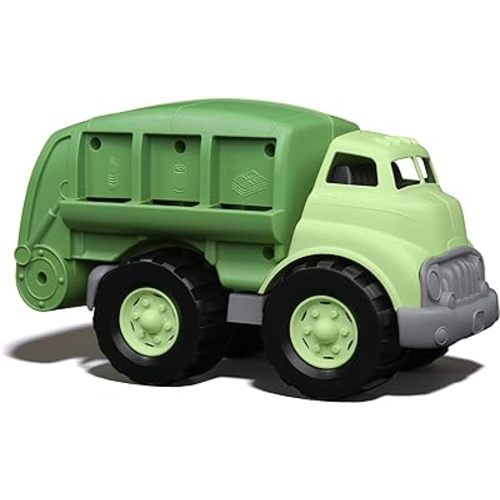 Green Toys Recycling Truck in Green Color - BPA and Phthalates Free Garbage Truck for Improving Gross Motor, Fine Motor Skills. Kids Play Vehicles