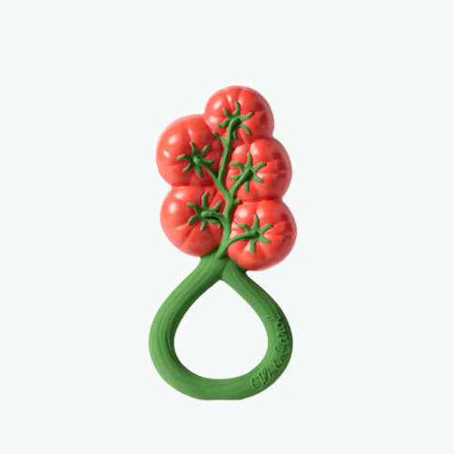 oli & carol rattle toy - tomato