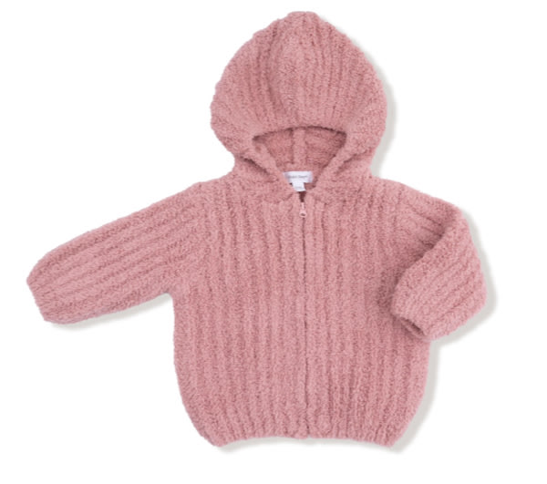 Chenille - Rose Hooded Jacket with Striped Texture – Angel Dear