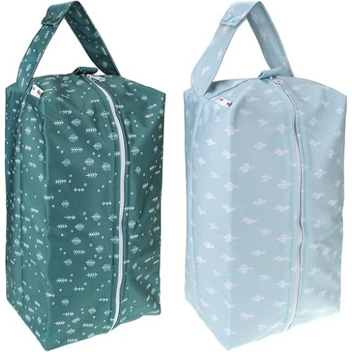 Mama Koala Waterproof Diaper Pods for Baby Items, Cloth Diapers, Swimsuits, Travel, Gym Clothes, Beach, Pump Parts, Toiletries, 2 Pack(DP-Pine Forest)