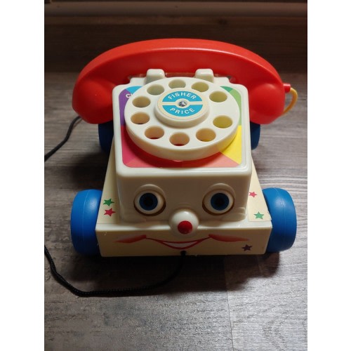 Fisher Price Chatter Rotary Telephone 2009 Pull Along Toy Sound and Eye Movement