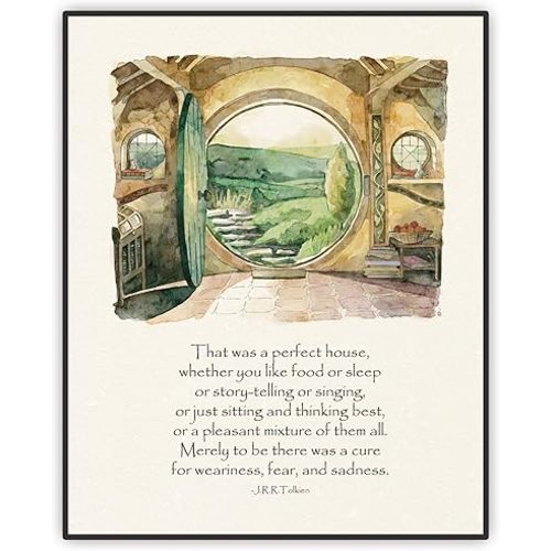 Inspirational Quote Print, That Was a Perfect House, Hole House Watercolor Poster Wall Art Home Decor, Green Poster Wall Decor Aesthetic for Living Room Bedroom, (11X14 inch Unframed-1)