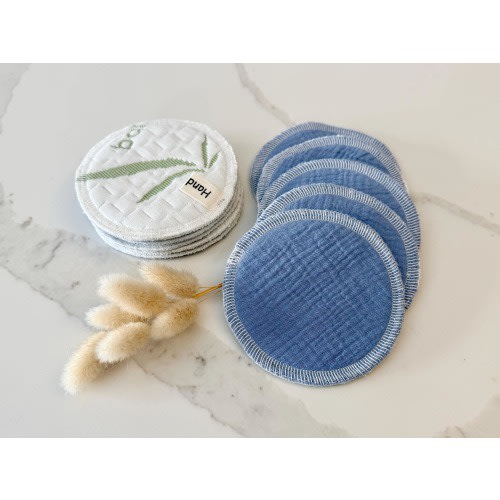 Reusable Cotton Nursing Pads, Set of 10, Waterproof Breastfeeding Pads