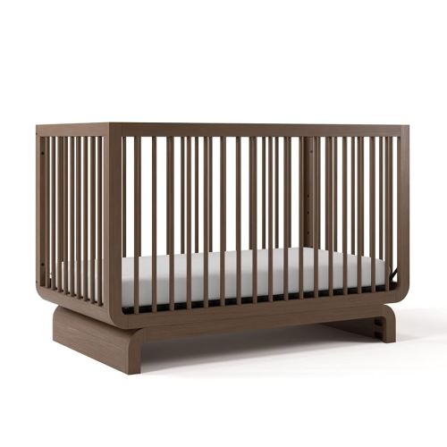 STORKCRAFT Santorini Convertible Crib with Toddler Guardrail (Hazelnut) – GREENGUARD Gold Certified, Toddler Bed Conversion Kit Included, 100% Solid Wood, Fits Standard Crib Mattress