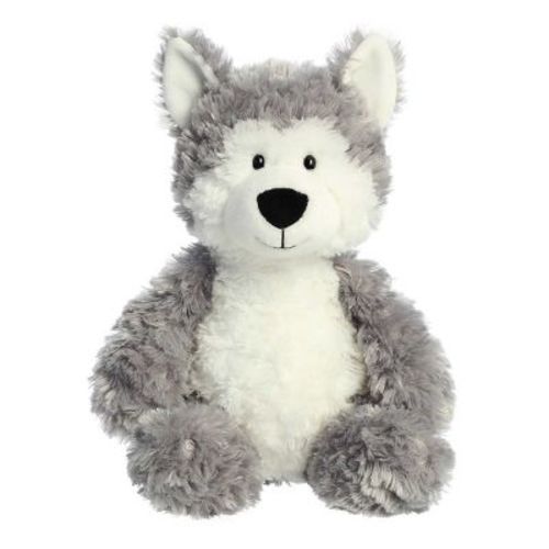 Aurora Medium Husky Tubbie Wubbies Snuggly Stuffed Animal Gray 12"