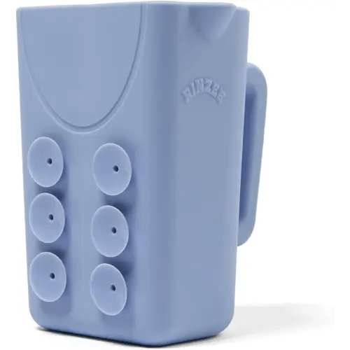 Baby Bath Cup with Suctions - BPA Free, 100% Food Grade Silicone Rinse Cup, Clutter-Free Tub Area, Kids Learning Tool, Sticks to Tiles, Drains Water Upside Down- patent pending