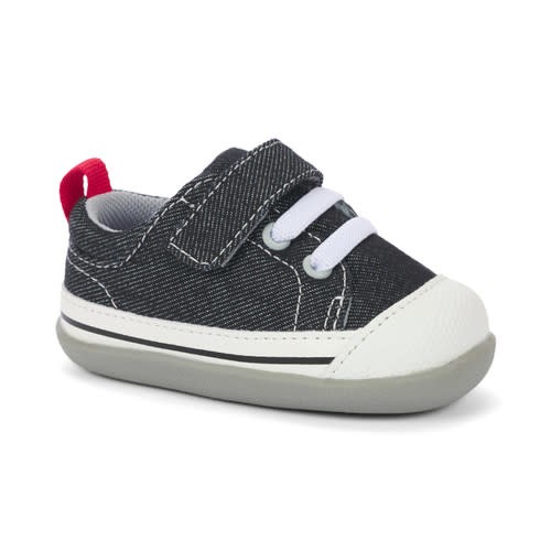 Stevie (First Walker) Black Denim | See Kai Run