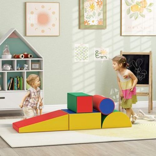Infurnic Baby Activity Gyms 5 Piece Climb Crawl Play Set, Baby Soft Kids Preschooler Indoor Play Equipment Assorted, Multicolor, 16.00"*16.00"*8.00"