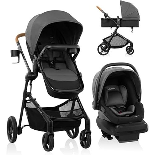 Evenflo Pivot NXT Travel System with LiteMax NXT Infant Car Seat (Silverado Gray)