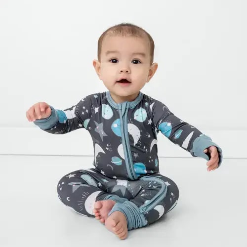 Blue To the Moon & Back Zippy - Little Sleepies