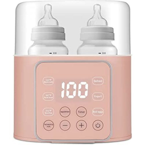 Baby Bottle Warmer 9-in-1 Multifuntion Breast Milk Warmer, Fast Baby Food Heater & Defrost Warmer with Timer for Twins, LCD Display Accurate Temperature Adjustment, 24H Constant Mode
