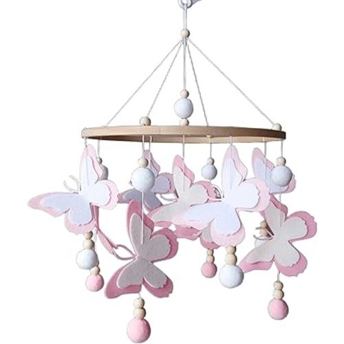 Pink Butterflies Crib Mobile Nursery Mobile for Girls Baby Mobile Over Crib Baby Girl Shower Gift Butterfly Nursery Decor