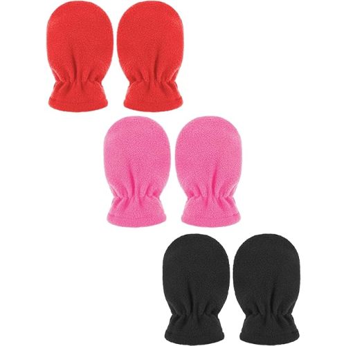 SATINIOR 3 Pairs Baby and Toddler Winter Mittens Kids Fleece Warm Mittens for Baby Boy Girl