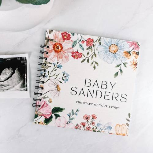Pregnancy Journal / Modern Square Personalized Planner for Tracking Baby/ 8x8 Book / Gift for First Time Moms