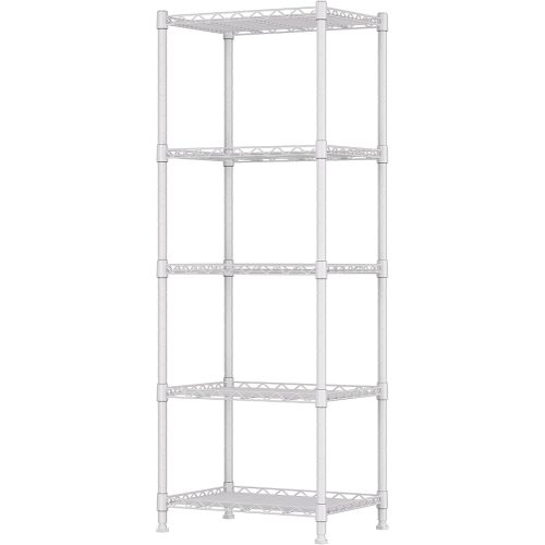 REGILLER 5-Wire Shelving Metal Storage Rack Adjustable Shelves,Standing Storage Shelf Units for Laundry Bathroom Kitchen Pantry Closet(White,11.8" D x 16.6" W x 53.5" H)