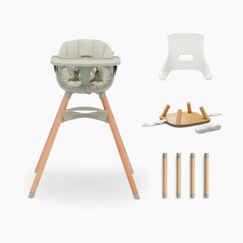 Lalo Infant to Toddler High Chair & Booster Bundle - Sage, High Chair + Infant Insert + Play Legs + Booster Conversion