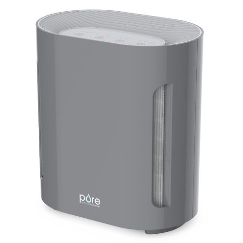Pure Enrichment PureZone Air Purifier for Bedroom & Living Room, 4-Stage Filtration & UV-C Light, H13 HEPA Filter Helps Remove Bacteria, Pet Hair Dander, Allergens, Germs, Smoke, Dust (Gray)