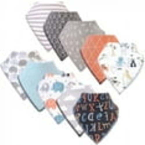 Hudson Baby Infant Boy Cotton Fleece Bandana Bibs 10pk, Alphabet, One Size