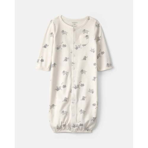 Baby Elephant 100% Cotton Converter Gown - Ivory | Carter's