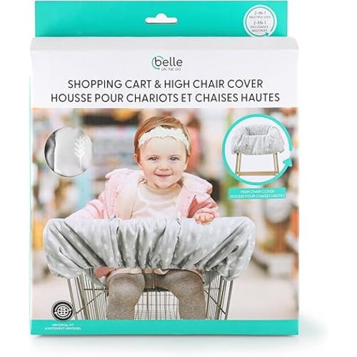 The Peanutshell Shopping Cart Cover for Baby - Restaurant High Chair Cover, Reversible, Machine Washable Grocery Cart Seat for Infant, Toddler, Baby Boy or Girl