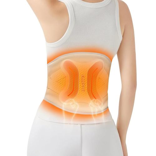 Cordless Heating Pad for Back Pain Relief: MAXwarm 4.0[2025 Upgraded], Electric Heat Pad with Massager for Period Cramps, Extra Large 65", 8000mAh Battery, Gift for Women Men(Beige)