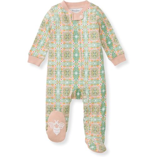 Burt's Bees Baby Baby Girls' 100% Organic Cotton Zip Front One-Piece Sleep & Play Loose Fit Pajamas