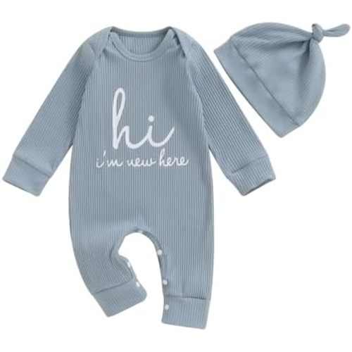 Yoawdats Newborn Baby Boy Clothes Letter Long Sleeve Romper Outfits Jumpsuit Infant Summer Clothes 2PC Outfits Set