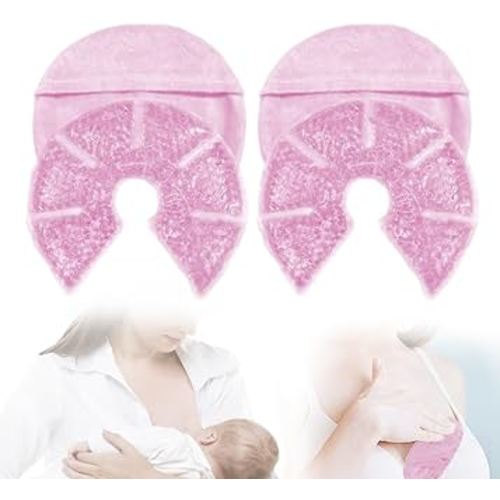 Hot Cold Gel Bead Breast Therapy Pack,Breast Ice Packs for Breastfeeding,Relief for Breastfeeding,Nursing Pain, Mastitis,Engorgement,Plugged Ducts, Boost Milk Let-Down & Production(#19 pink)