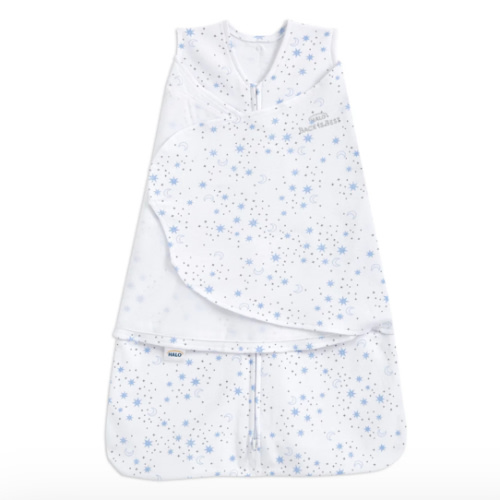 Cotton Swaddle Midnight Moons Blue S | HALO