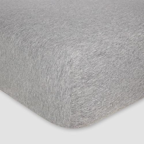 Burts Bees Baby Solid Fitted Crib Sheet Organic Cotton BEESNUG - Heather Grey, Fits Unisex Standard Bed and Toddler Mattress, Infant Essentials, 28 x 52 x 5.5 Inch 1-Pack