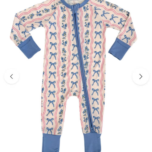 Amelia Bow Zipper Romper – In my Jammers