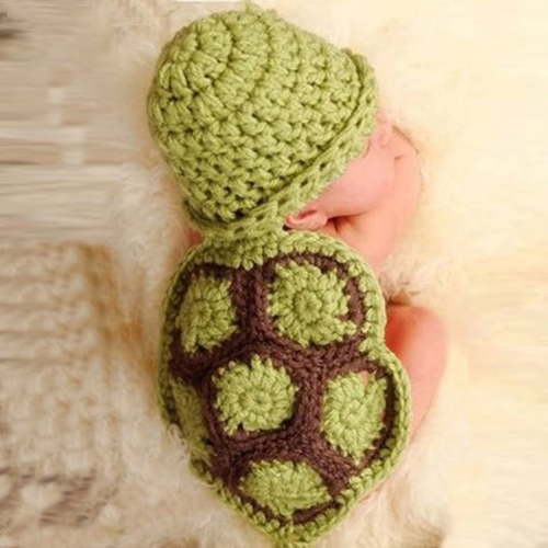 TRIHIY Baby Newborn Turtle Knit Crochet Clothes Beanie Hat Outfit Photo Props