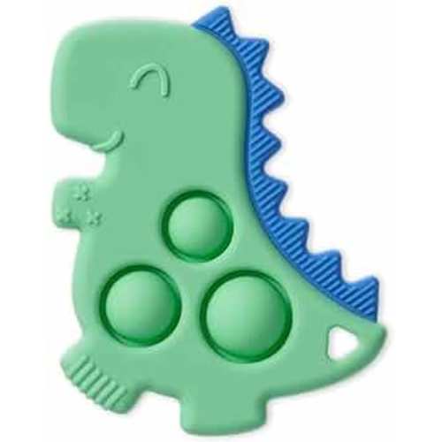 Itzy Ritzy - Itzy Pop Sensory Silicone Popper with Raised Textures to Soothe Sore Gums, Dinosaur (POP8085)