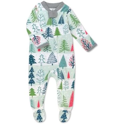 HonestBaby Baby 100% Organic Cotton Holiday Sleep & Play Footed One-Piece Pajama
